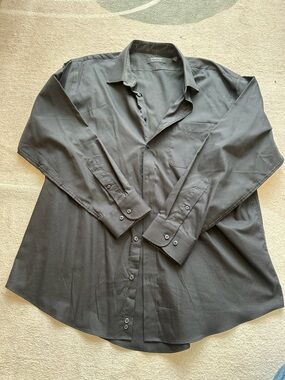 Nordstrom Men's Black Long-Sleeve Button-Down Shirt